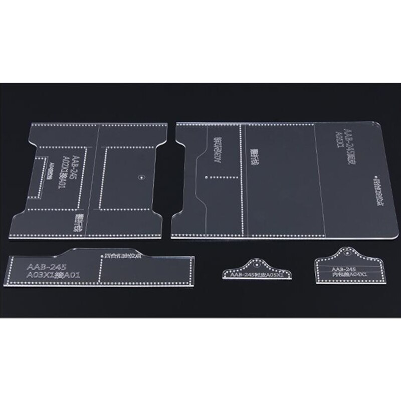 1 uppsättning akrylmall läder sömnad mönster diy gör lång plånbok dam koppling handväska läder hantverktyg 20*9.5*2cm