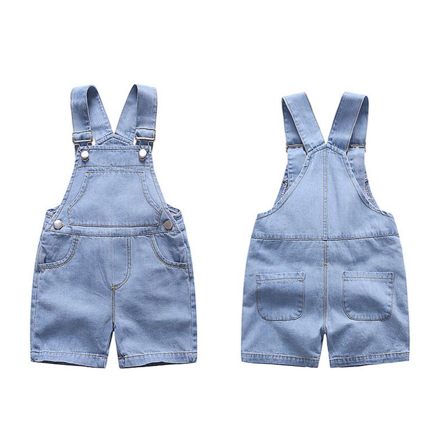 Chumhey 1-5T Toddler Short Overalls Summer Boys Girls Thin Denim Jeans Kids Jumpsuit Infant Clothing Bebe Clothes Kids Shorts: 3-4T