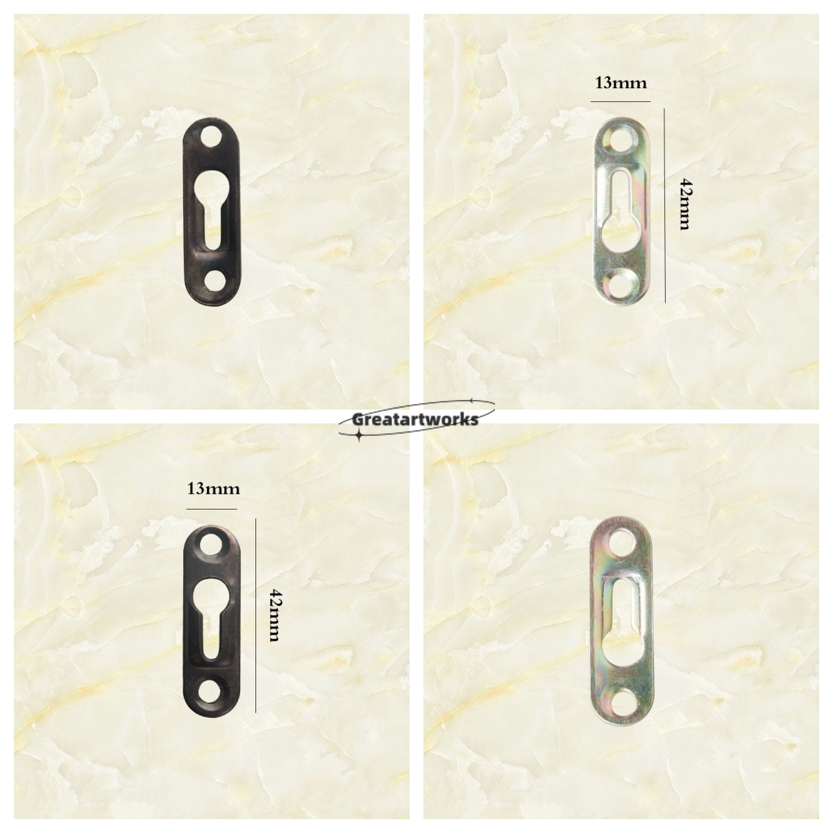 10 Stks/set Metalen Fotohangers 42*13Mm Bronzen Zilverkleurige Zinken Sleutelgathaak Hangend Stuk Fotolijst Kunstwerken Spiegels