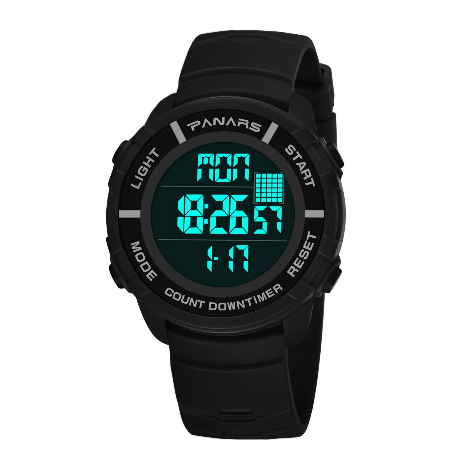 Sport Horloges Voor Mannen Waterdichte Smael Sshock Wit Horloge Grote Wijzerplaat Mannen Horloge Digitale Quartz Digitale Horloge Relojmujer Mode: Black