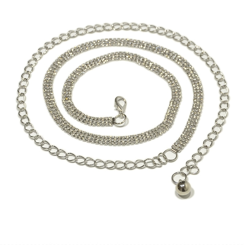 Ceinture en strass pour femmes, de luxe pour femmes, rangée de mariée brillante, cristal brillant, diamant, chaîne de taille, strass: Default Title
