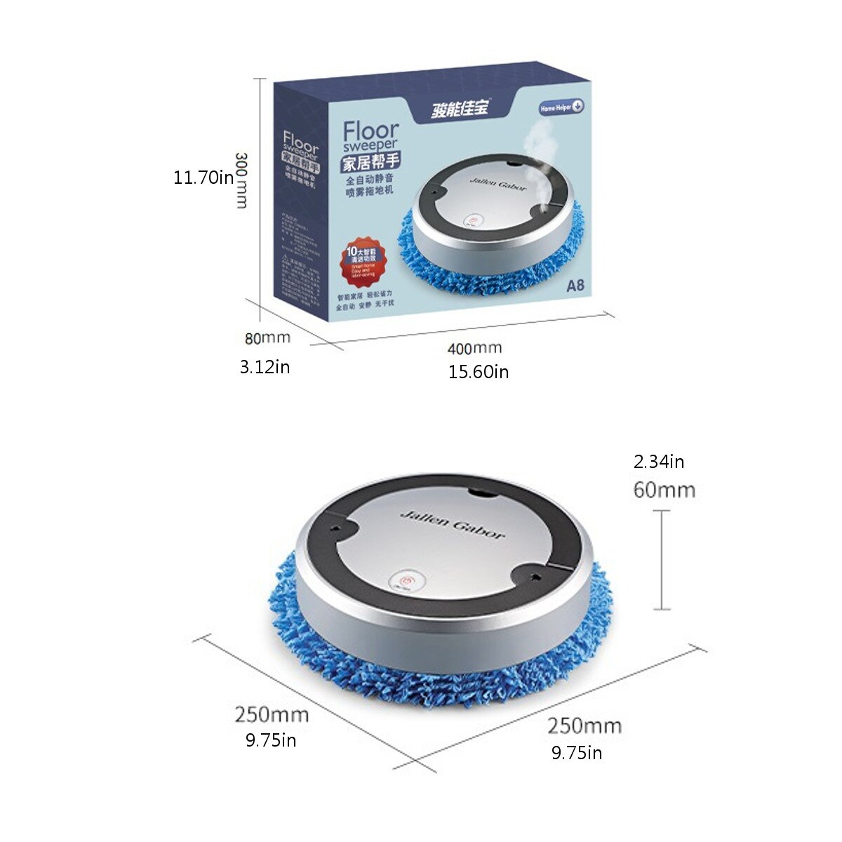 Fully Automatic Sweeping Robot Spray Uv Disinfection USB Charging Household Cleaning Machine Smart Impregnation Cleaning Robot