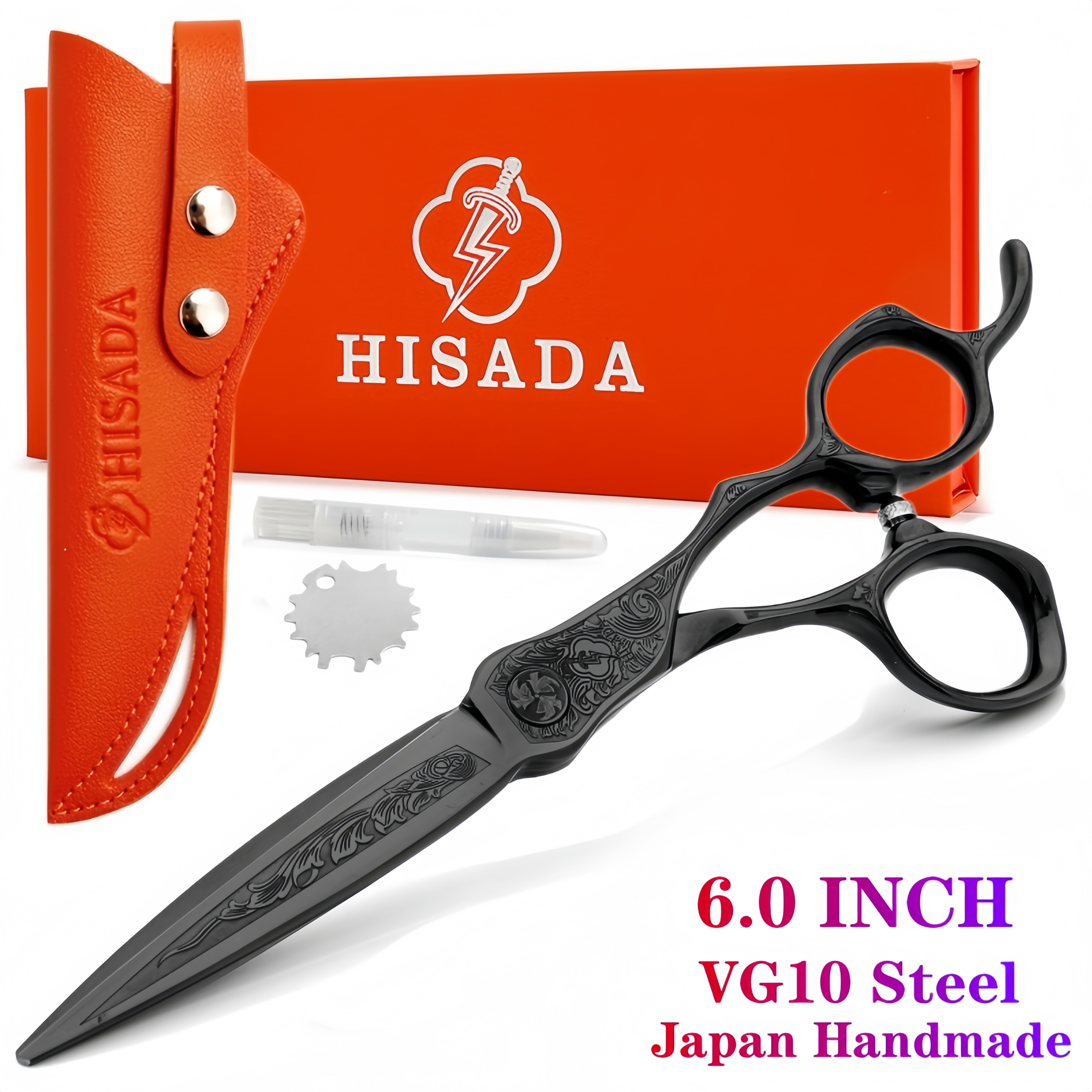 Hisada kappersschaar 5.5/6.0/6.5 inch roze kappersschaar haarknipmachine kappersaccessoires: Diepblauw