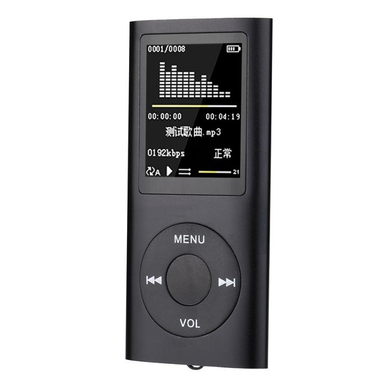 Mini LCD Screen Portable Sport MP3 MP4 Player Support 32GB 1.8" LCD Music Video Media FM Radio: Black