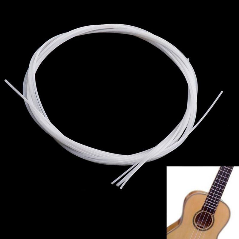 4 unids/set cuerdas para ukelele de nailon blancas duraderas pieza de repuesto para 21 pulgadas 23 pulgadas 26 pulgadas instrumento de cuerda #8