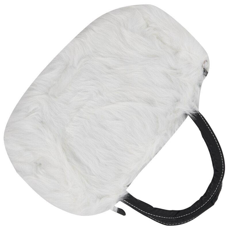 -Lady Girl Mooie Leuke Mooie Pluche Bont Harige Handtas Schoudertas Messenger Bag (Wit)