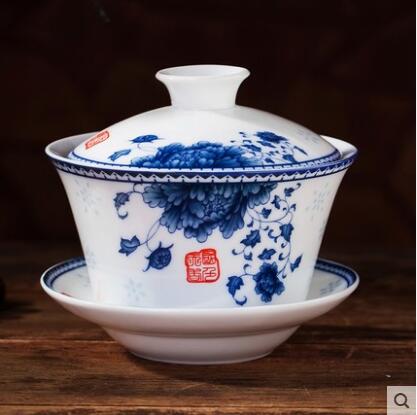 240ml céramique porcelaine Gaiwan de bonne augure longévité bol à thé avec couvercle soucoupe Kit pour de mariage bureau théière bouilloire: 03