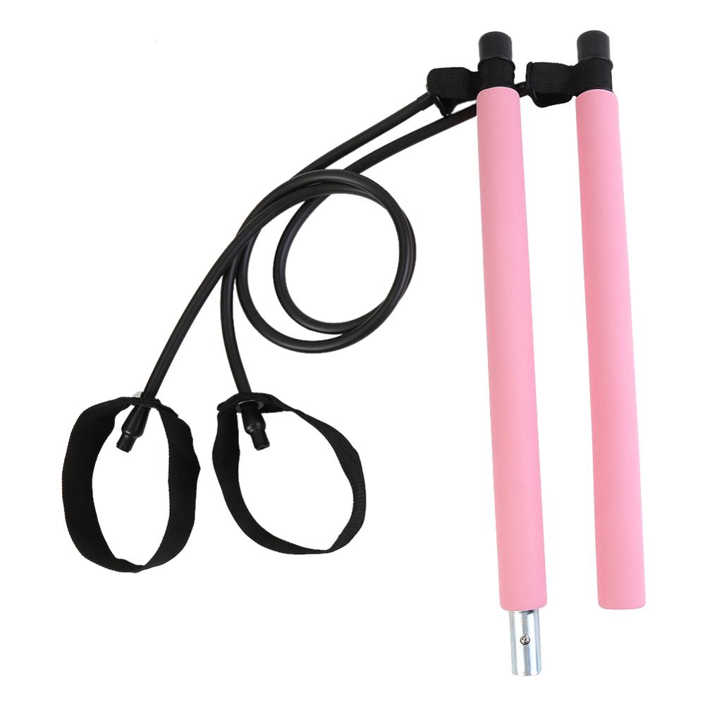Pilates Bar Stok Met Voldoende Duurzaamheid En Taaiheid Met Weerstand Band Voor Gym Thuis Fitness Body Workout Sport: pink