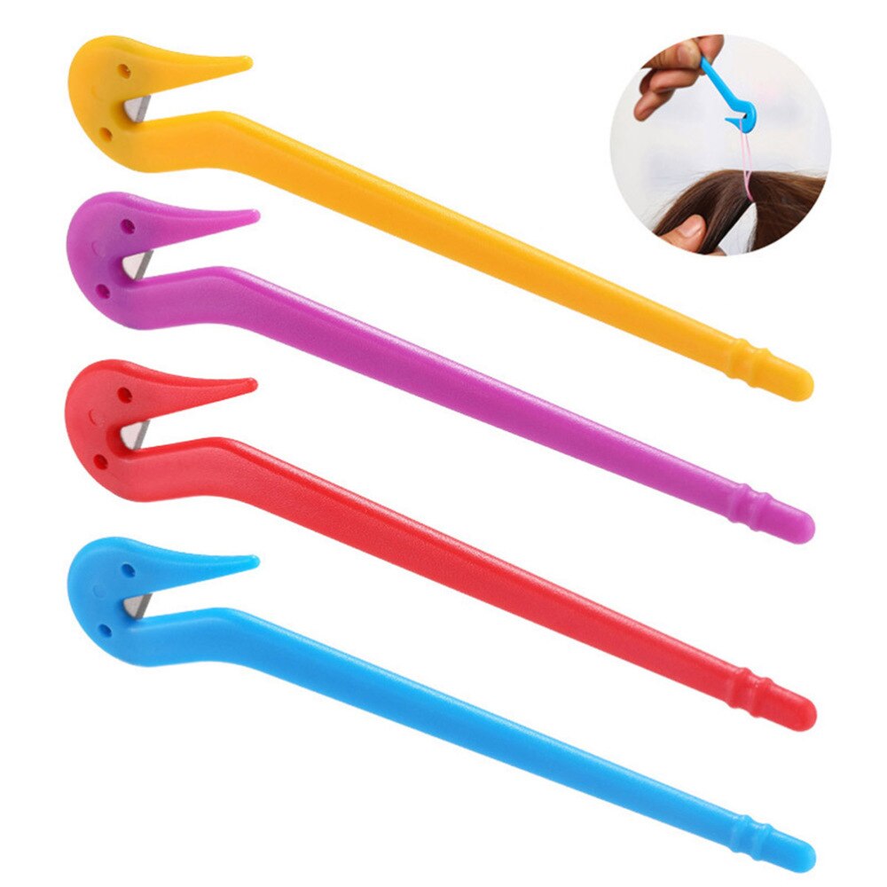 Hair Ties Removal Tool Long Handle Pain Free Rubber Band Remover Hair Band Cutters for Mom: Assorted Color 2PCS