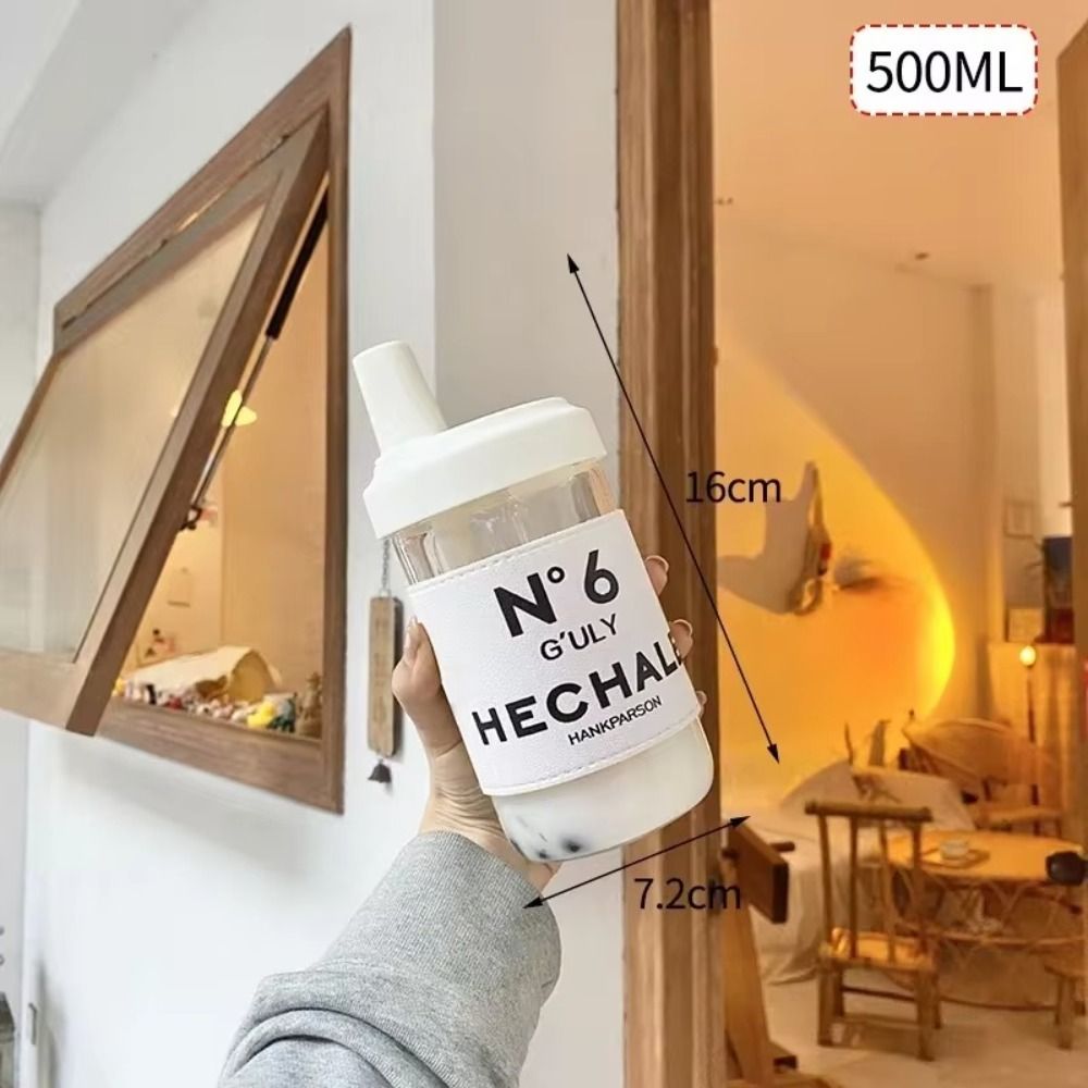 500/850 ml Waterflessen Sap Melk Plastic Beker met Deksel Stro Bubble Thee Koffiekopjes Transparante Grote Capaciteit drinkware