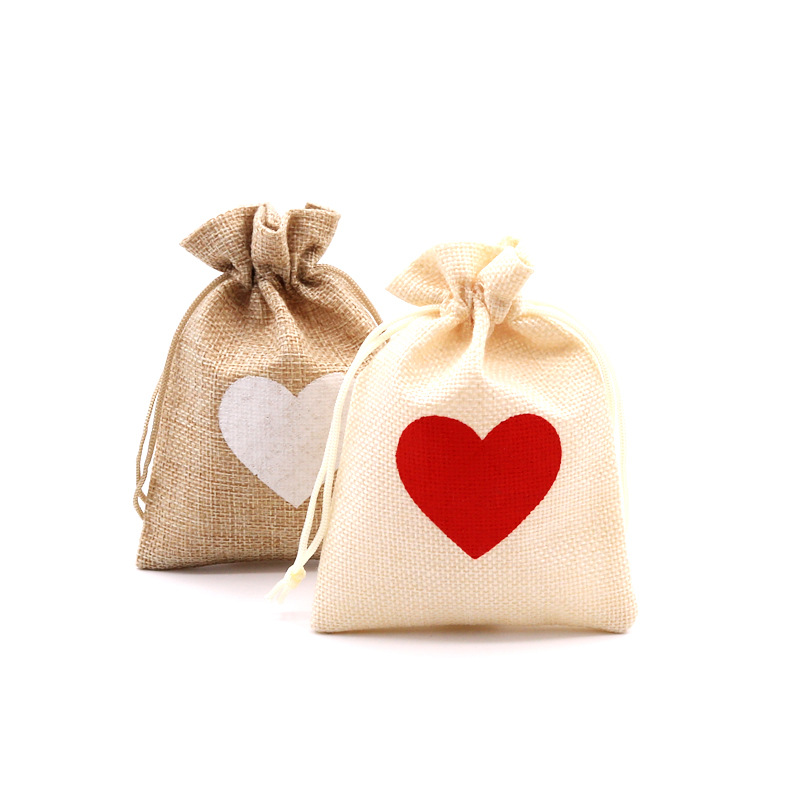 10*14cm 5PCS Burlap Drawstring Bags Jute Hessian Drawstring Sack Wedding Favor Pouches Home Party Decoration Crafts Pack