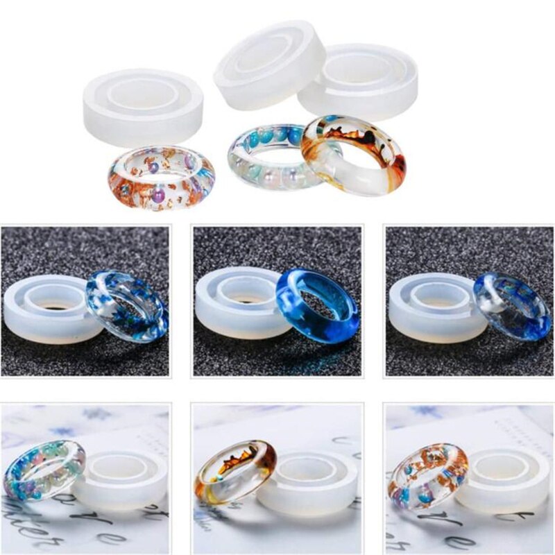 16/17/18Mm Diy Handgemaakte Vinger Ringen Vorm Siliconen Epoxy Mold Uv Resin Moulds Hanger Gereedschap Craft sieraden Maken