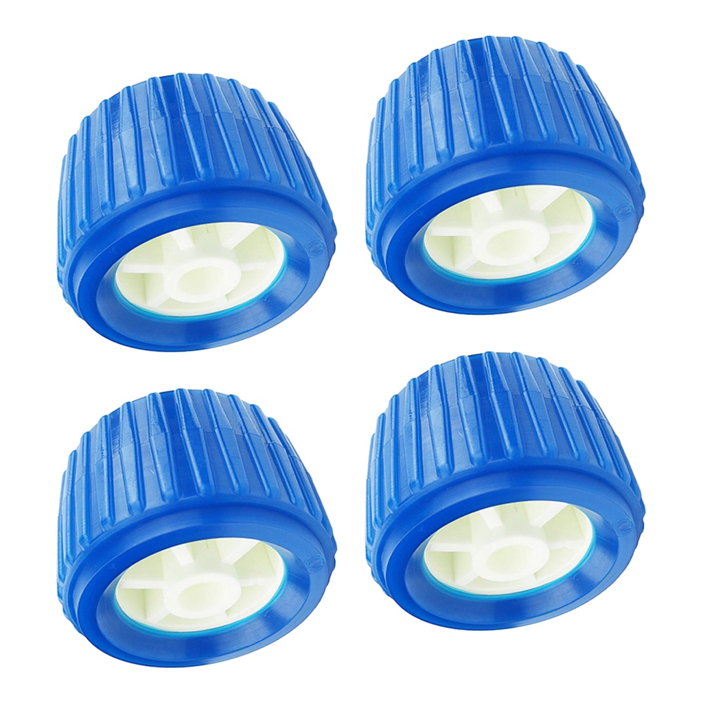 4PCS Boat Trailer Roller Inflatable Ribbed Wobble Roller Kit 110x75x19mm