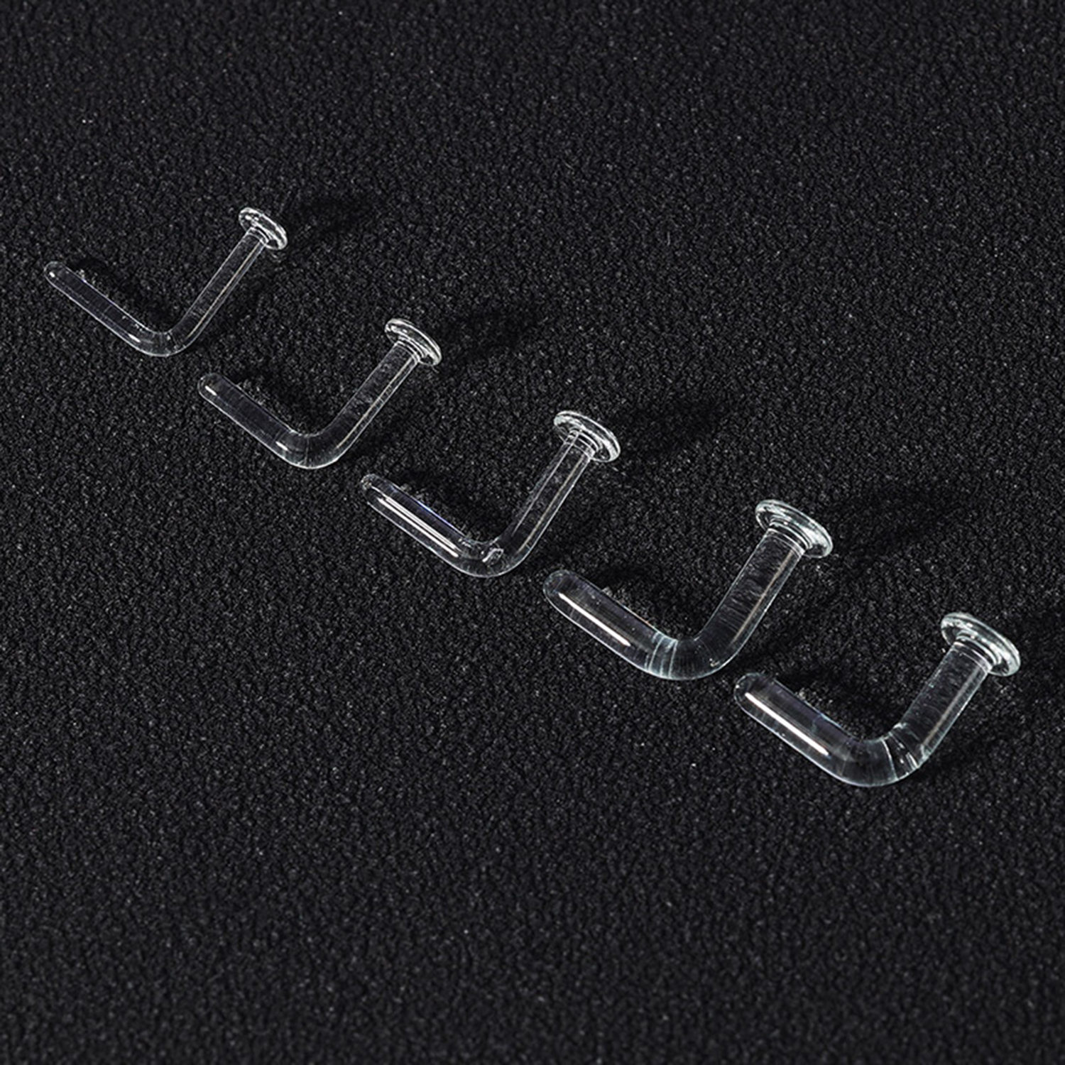 Transparenter Glas-Nasenring, Persönlichkeit, L-förmig, S-förmig, gebogener stechen, unsichtbarer Nasenring, antiallergischer Körperpiercing-Schmuck