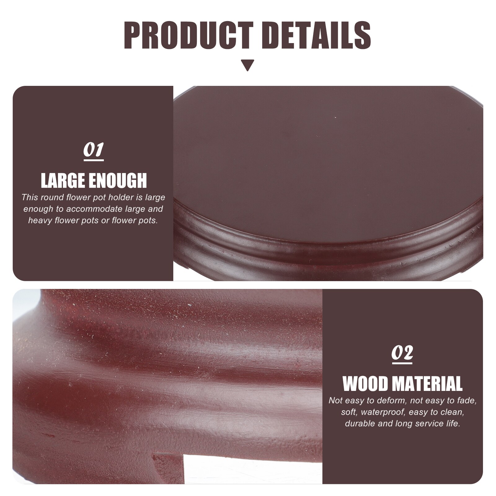 Versatile Wooden Base Statue Holder Flower Vase Pedestal DIY Oblong Base for Shop Home Office