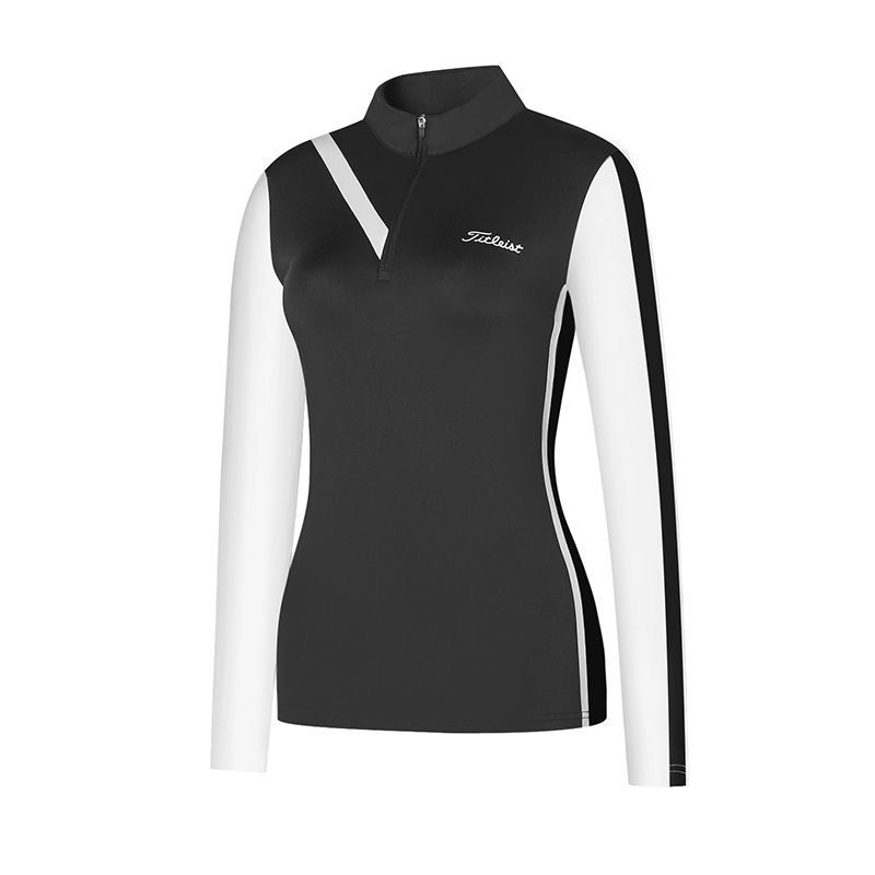 Frauen Golf Shirt Frühling Herbst Langarm T-shirt Sport Schlank Polo-shirt für Damen 골프웨어: Black / XL