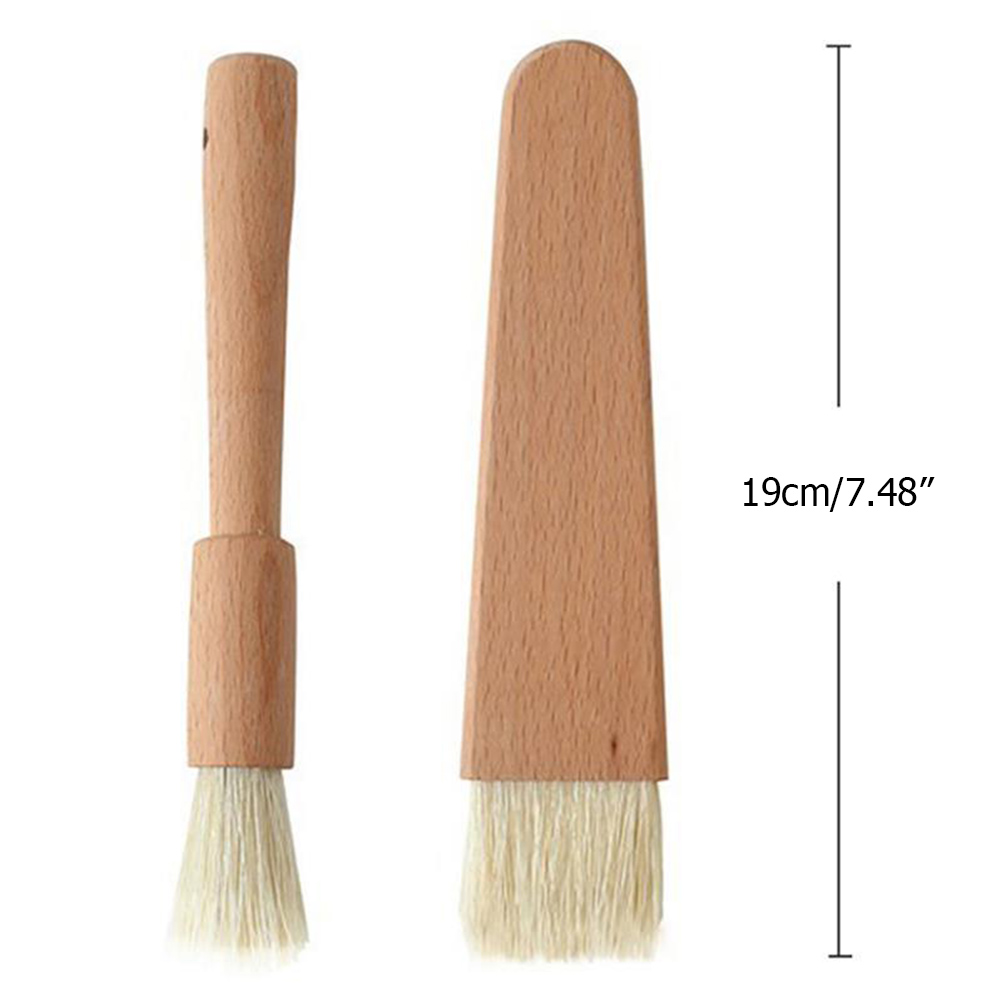 2pcs/lot BBQ Basting Brushes Oil Sauce Barbecue Grill Brushes Wood Handle Baking Pastry Butter Honey Brush for kitchen