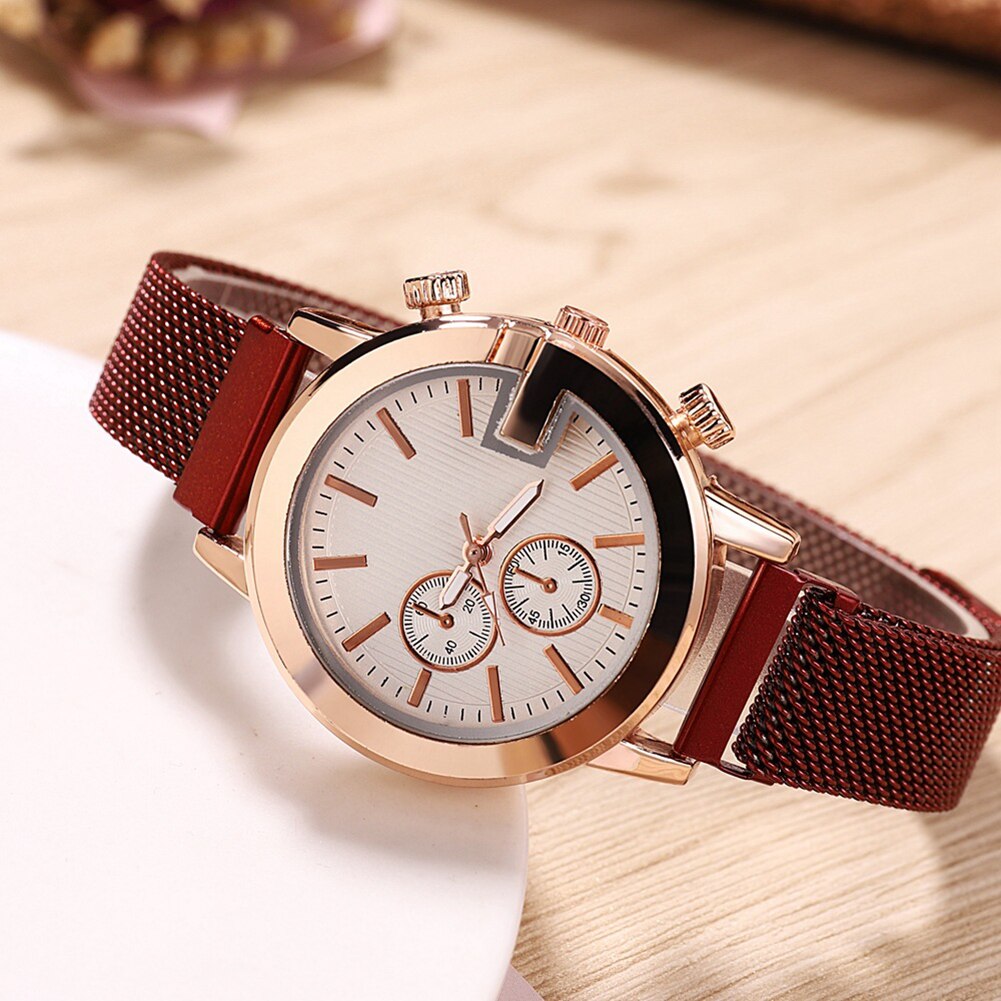Horloges Voor Vrouwen Magnetische Gesp Analoge Quartz Horloges Polshorloge Ronde Wijzerplaat Geen Aantal Horloge Dames Horloges