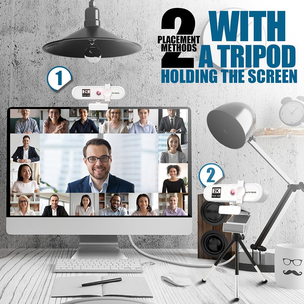 1080P Widescreen High Definition Webcam with Built-in Microphone and Privacy Cover Plug&amp;Play Computer Camera Web Camera