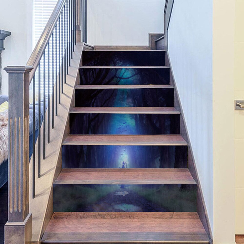 Escalier autocollant PVC étanche cuisine papier peint chambre auto-adhésif amovible ménage ornement autocollant: A9