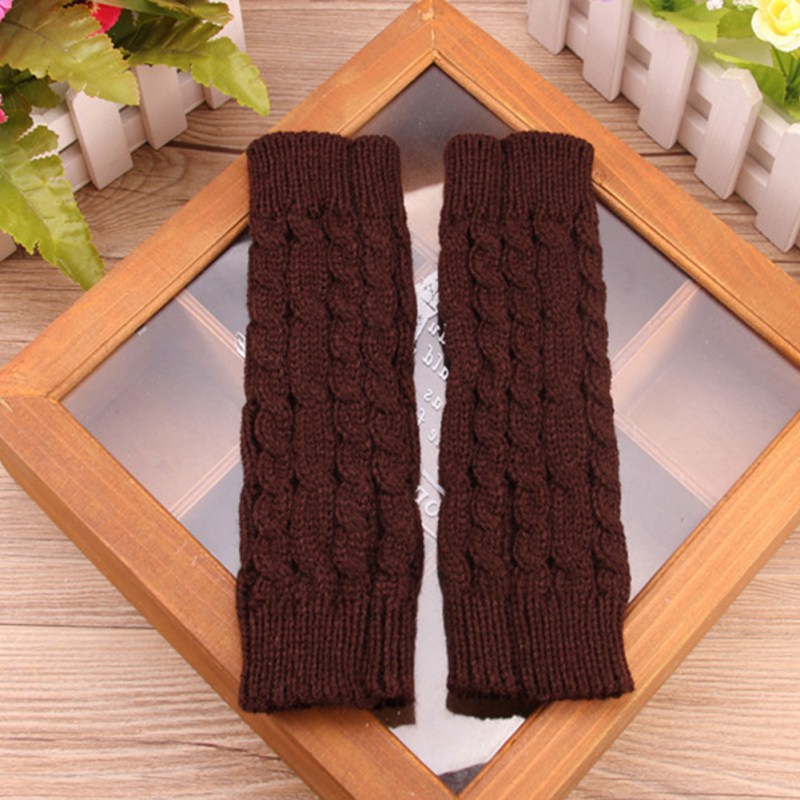 Vrouwen Warme Zachte Handschoenen Dame Winter Herfst Arm Warmer Twist Lange Vingerloze Knit Mitten Praktische Casual Handschoenen