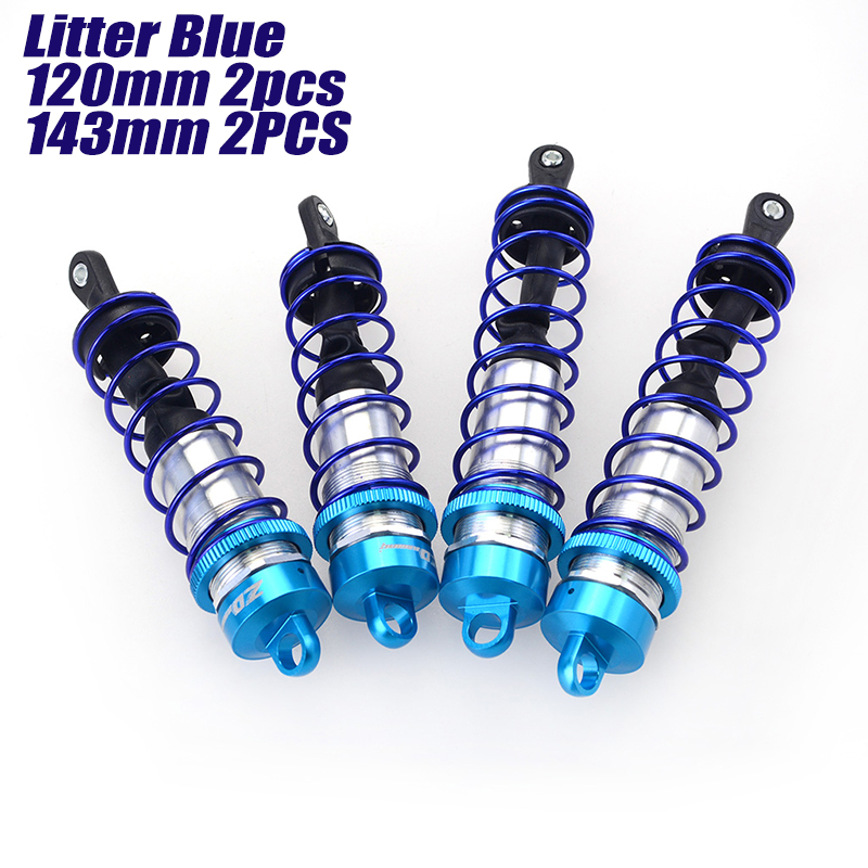 ZD Racing 4PCS Metal Shock Absorber 120mm Front&amp;143mm Rear Damper Suspension for 1/8 RC Car HSP DHK HPI Traxxas JLB Wltoys Drift: 1 Set L Blue