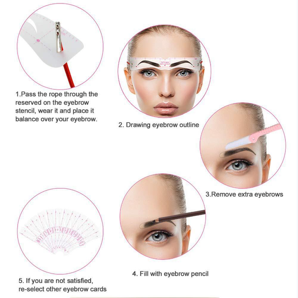 12 unids/set plantillas de cejas reutilizables de cejas de dibujo DIY guía modelado de estilo aseo tarjeta plantilla fácil herramienta de maquillaje