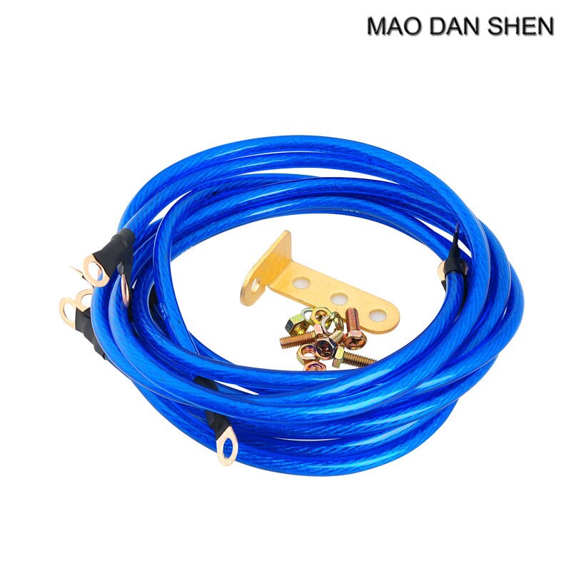 Car Universal 5-Point Grounding Wire Earth Cable System Kit High Performance improve power quality Blue/Red