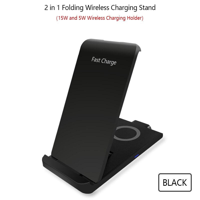 20W Schnelle Drahtlose Ladegerät Stehen 5W Drahtlose Aufladen Pad für Apfel Airpods Profi 2 iPhone 11 12 Profi max Xr 8 Ladestation Halfter: 2in1 Schwarz