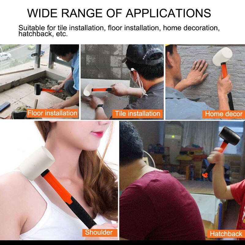 Manual Soft Rubber Effect Mallet Hammer Ergonomics Non Slip Plastic Grip Installing Tool For Floor DIY Hammer Tool25