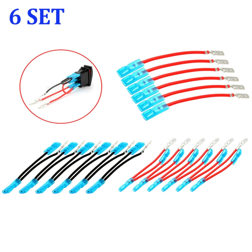 100% 6 Set 5Pin Cable de puente Kit de cableado para en/Off interruptor basculante, barra de luz LED duradero y práctico