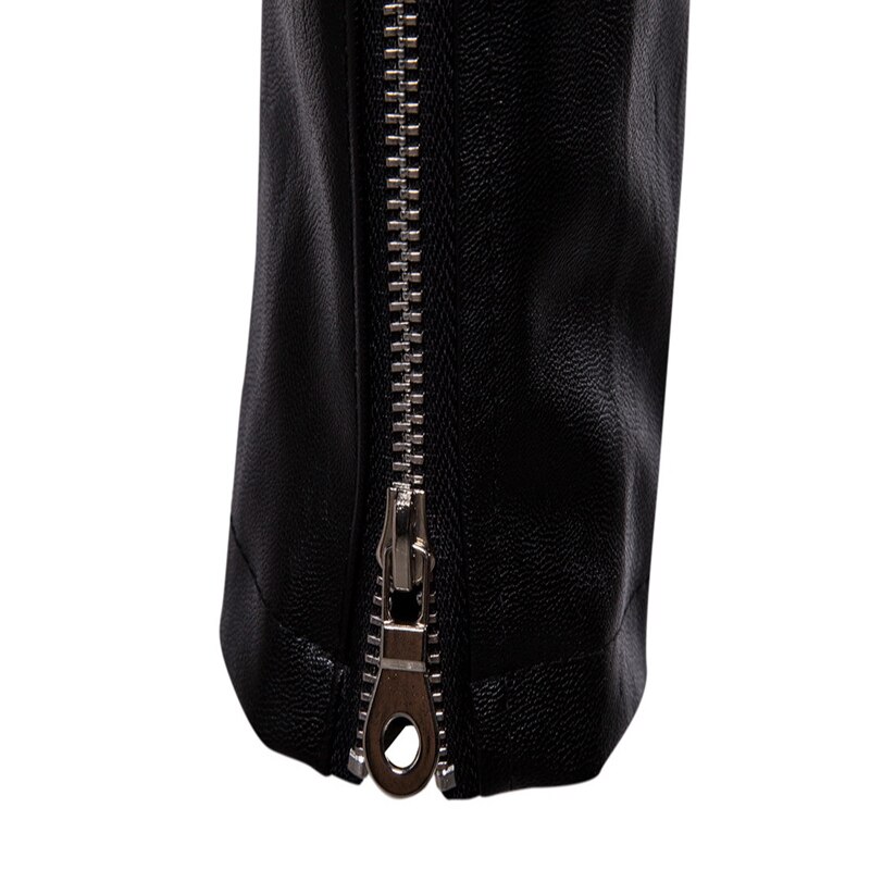 Europe/US size PU Leather Jacket Autumn Sleeves Detachable Motorcycle Leather Jacket Men Multi-Zipper Biker Jacket