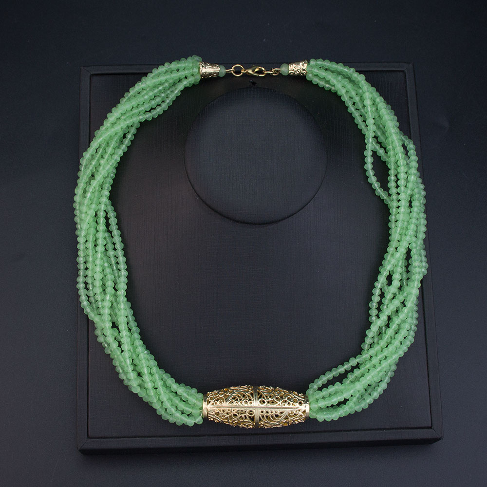 Sunspicems arabischer brautschmuck, kristallperlen-choker-halskette für damen, hochzeitsschmuck, goldfarben, marokkanisches design: Roségoldfarbe