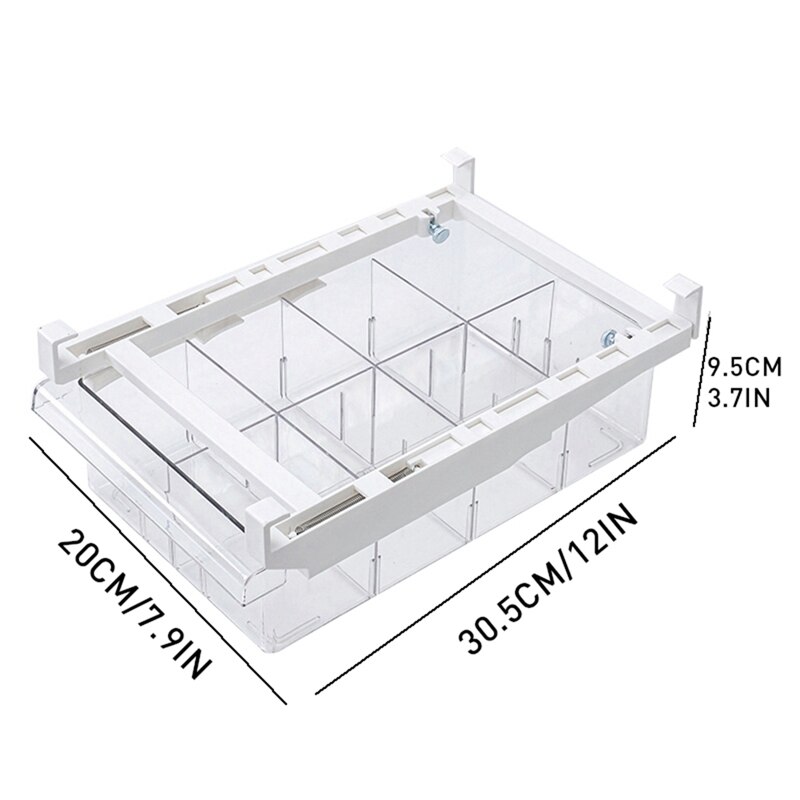 Transparent Refrigerator Drawer Storage Box Retractable Pullout Drawer Fresh Spacer Layer Sort Kitchen Fridge Shelf Organizer: C