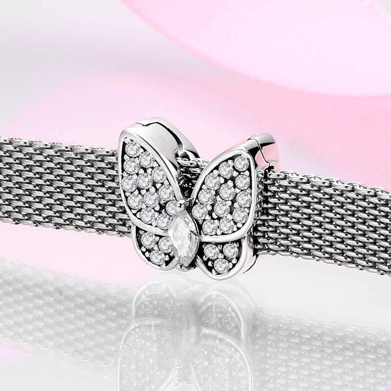 Amor de la plata esterlina 925 corazón alas de Ángel encantos del grano Clip Fit Original reflexión pulsera del encanto de las mujeres accesorios joyas y bisutería