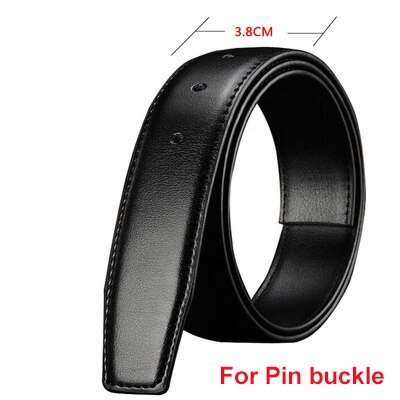 Keine Schnalle Echtes Leder Gürtelband für automatische Schnalle Dornschließe 2,4 cm 2,8 cm 3,0 cm 3,2 cm 3,5 cm 3,8 cm Breite Herrengürtel Schwarz: Grau / 115 CM