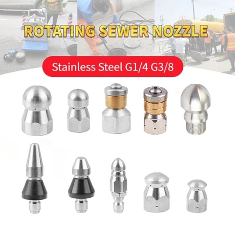 High Pressure Washer Pipe Spray Nozzle, Spray Nozzle, Nose Pressure, Drain Pipe,1 / 8 1/4 3 / 8 BSP Female Thread