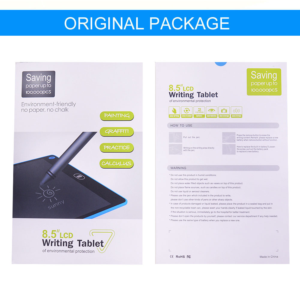 CHIPAL 8.5'' LCD Writing Tablet Digital Graphic Tablet Electronic Handwriting Drawing Pad Paint Board Notepad + Stylus Pen Cell