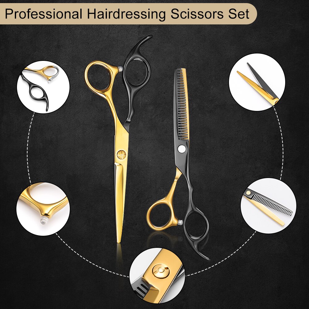 Yblntek 6 Inch Kappers Schaar Professionele Haar Snijden Schaar Set Dunner Kapper Scharen Salon Kappers Gereedschap