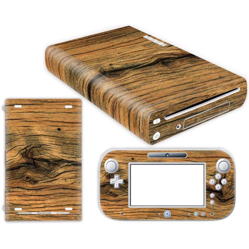 Pure and wood For W ii U Console Cover with Remotes Controller Skins For Nintend w ii u sticker for w ii u skin