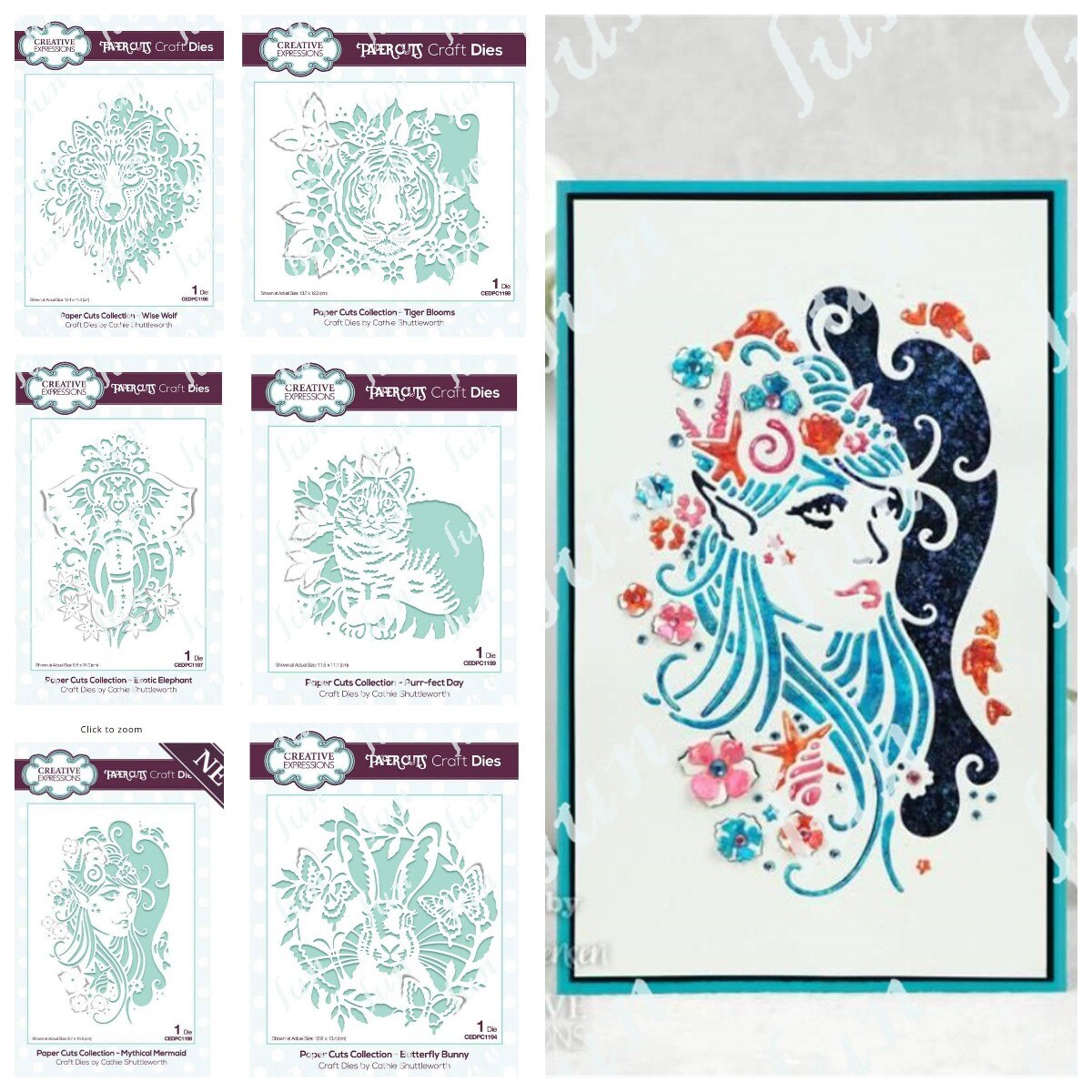 Diy 2022 Tiger Elephant Mermaid Wolf Butterfly Bunny Craft Dies Handmade Make Scrapbooking Paper Card Coloring Punch Stencil: Y4079-Y4084A set-6