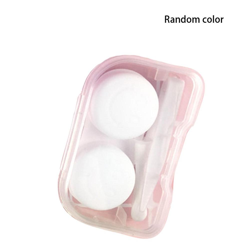 Caja de lentes de contacto de Color sólido Pp kit de cuidado ocular caja de lentes de contacto portátil caja de almacenamiento de espejo de viaje para el hogar