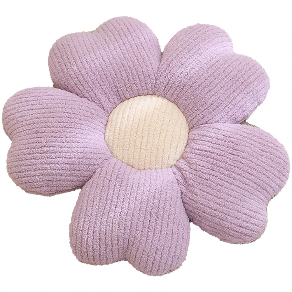 Coussin de fleurs en peluche à 5 pétales, décor de chambre Girly, oreiller tournesol, baie vitrée, réglage de fleurs roses, oreiller de siège de chambre d'enfants: Violet