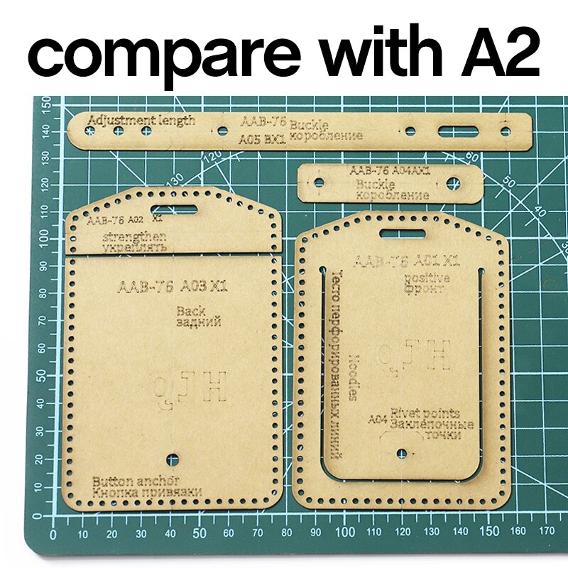 DIY Kraft Paper Template Leather ID Card Bag Acrylic Template DIY Leather Bank Card Bag Kraft Paper Template Leather Craft Tool