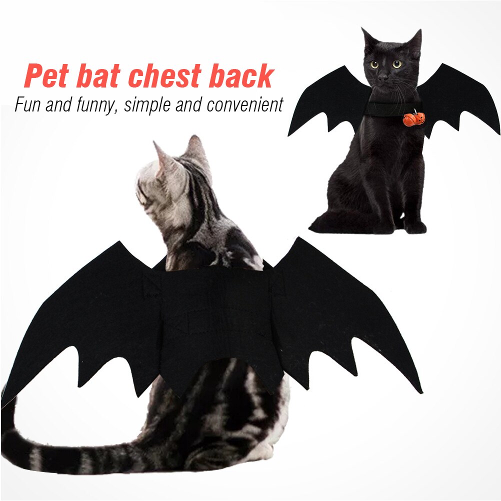 Disfraces de Halloween para perro, alas de murciélago, vampiro, negro, disfraz de Mascota, disfraz de gato,: Default Title
