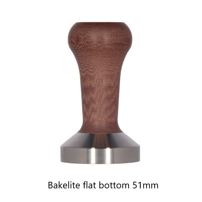 Stainless steel tamped coffee machine handmade wooden handle coffee dust hammer coffee coffee machine tool accessories: Gold