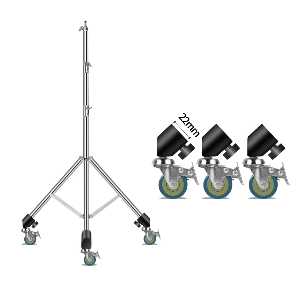 Ruedas de trípode universales profesionales Pro 3, accesorios de fotografía de iluminación pesada para estudio de fotografía multifunción, 16-22mm