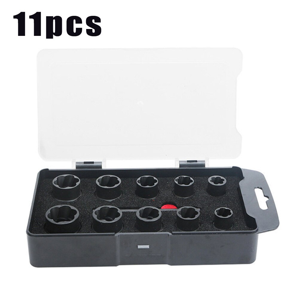 11pcs/Set Broken Nut Bolt Extractor Hex Head Rust Damaged Screw Removal Tool Durable And Practical