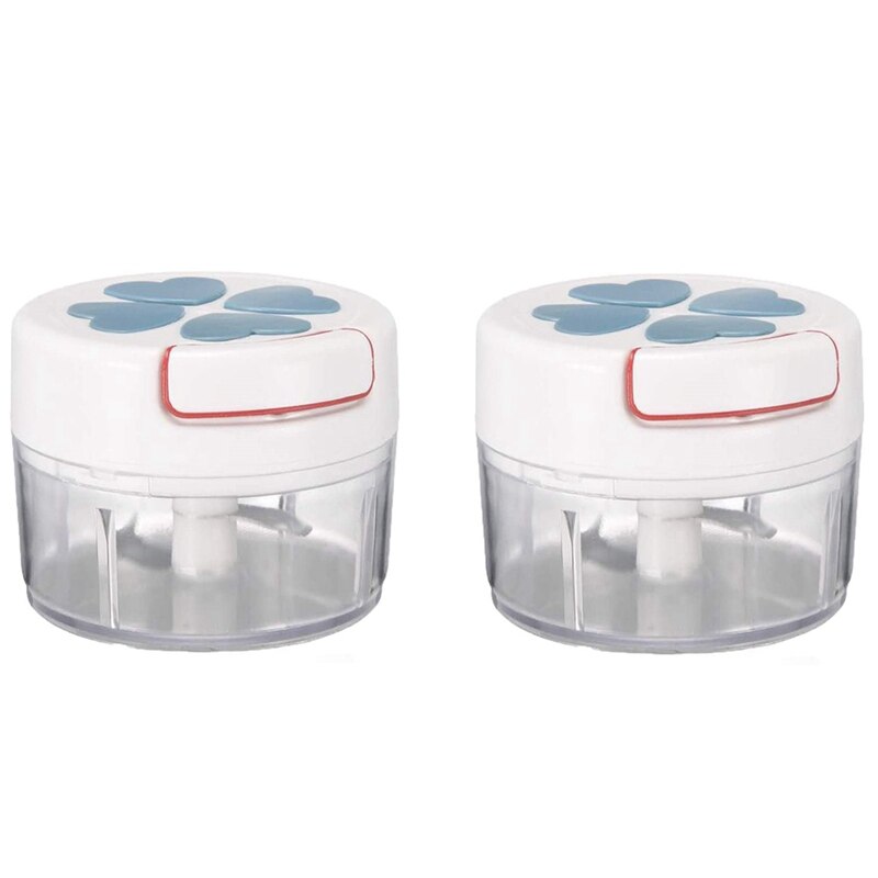 Mini Food Chopper Processor, Onion Vegetable Chopper with 2 Stainless Steel Blades, Manual Handheld Food Chopper: Default Title