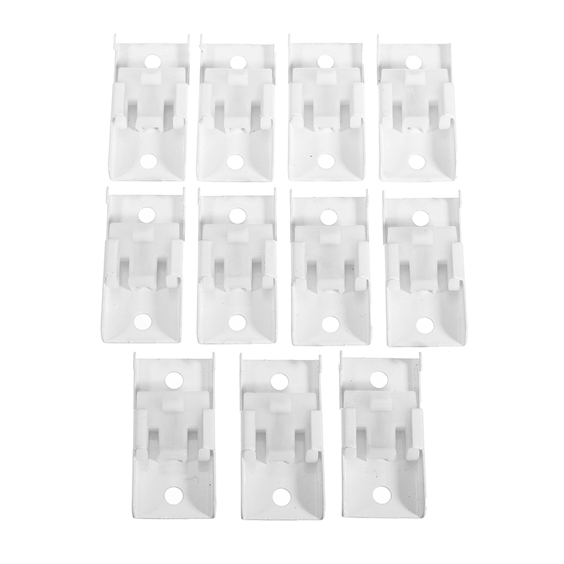 10 Uds. De polea para corredor de cortina, tornillos de Metal, soporte de montaje lateral, tapa de extremo de riel de sujeción superior fija, accesorios de riel de sellado D4: Blanco